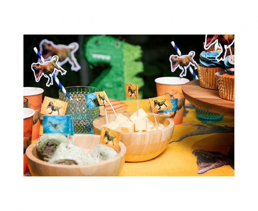 Dinosaurier T-Rex dekorationsstab 24er-pack