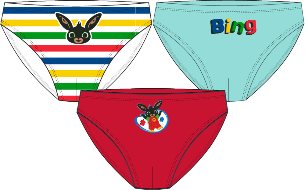 Bing Kinderunterwäsche, Unterteil 3 Stück / Packung 92-110 cm