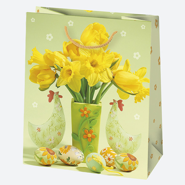Ostern Vase Papier-Geschenktasche, Geschenkbeutel 19x23x10,5 cm