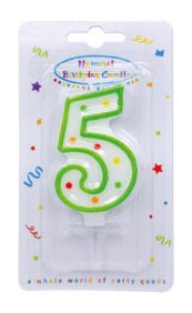 Farbe Geburtstagskerze, Zahlenkerze 5