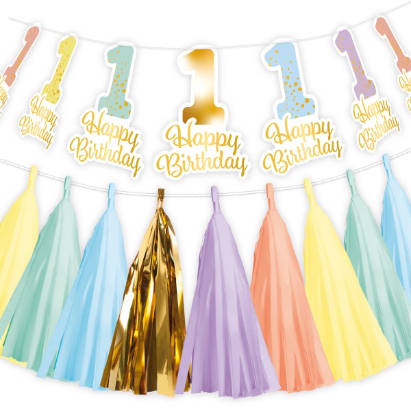 Baby Rainbow 1. Geburtstagsdekoration Set 2-teilig