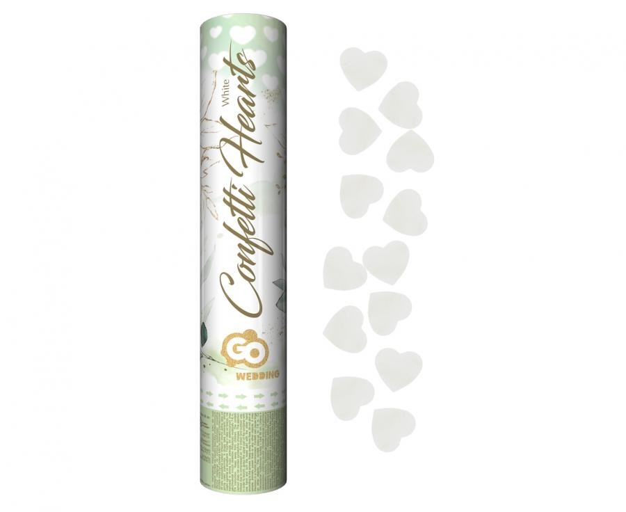 Hochzeit Weiße Herzen, Herz Konfetti Shooter 30 cm
