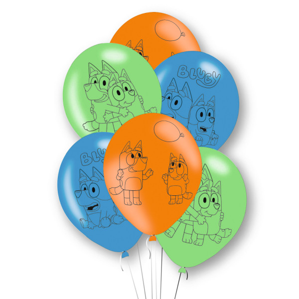 Bluey Joke Ballon, 6-teiliges Set 11 Zoll (27,5 cm)