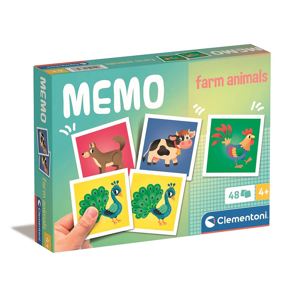 Tiere Farm 48-teiliges Gedächtnisspiel Clementoni