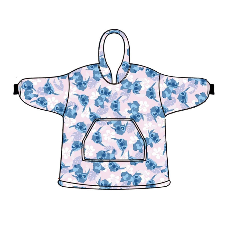 Disney Lilo und Stitch Light Rose Überzieher Plüsch Fleece-Decke, Poncho 7-14 Jahre