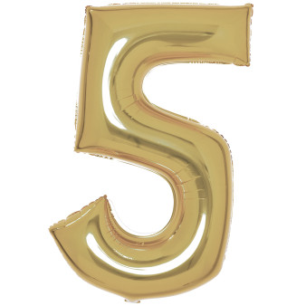 Nummer White Gold Goldene Nummer 5 Folienballon 89 cm