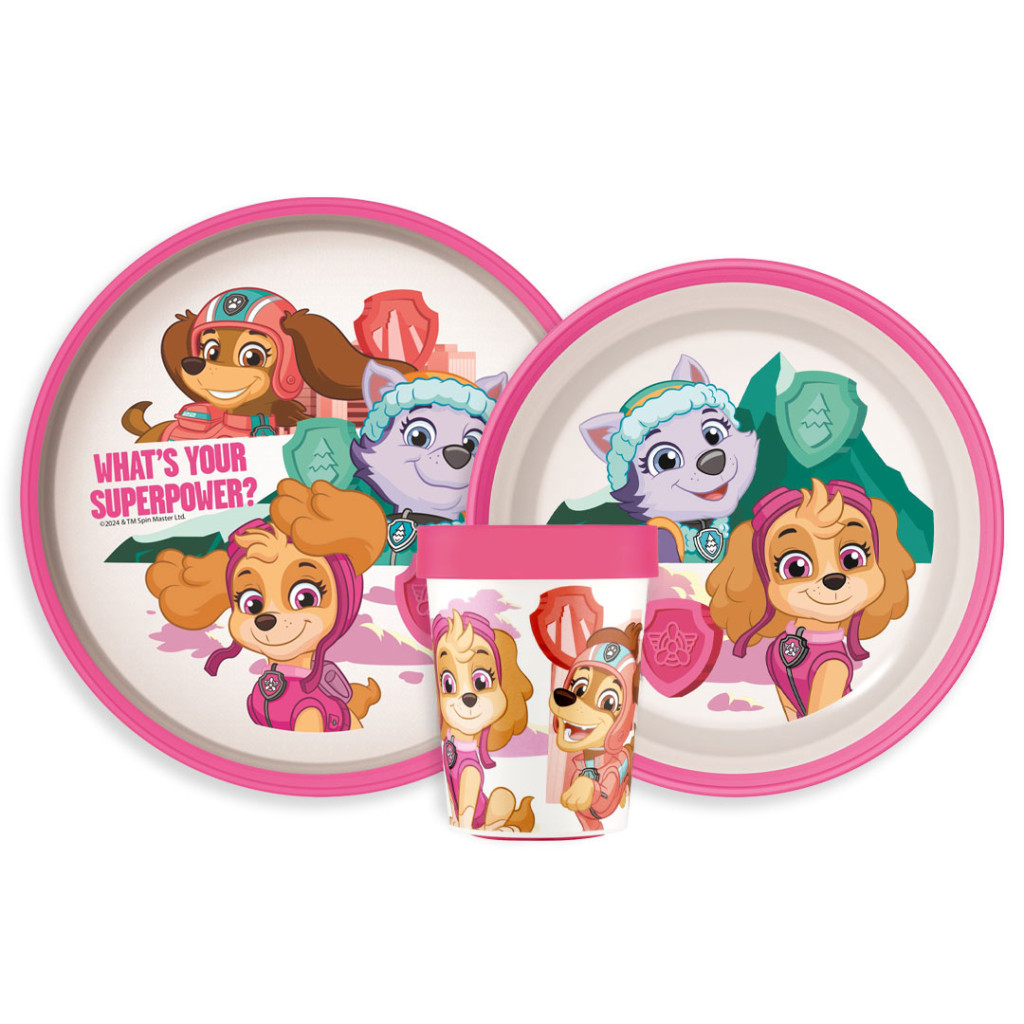 Paw Patrol Superpowers rutschfeste Geschirrset, Micro-Kunststoff-Set