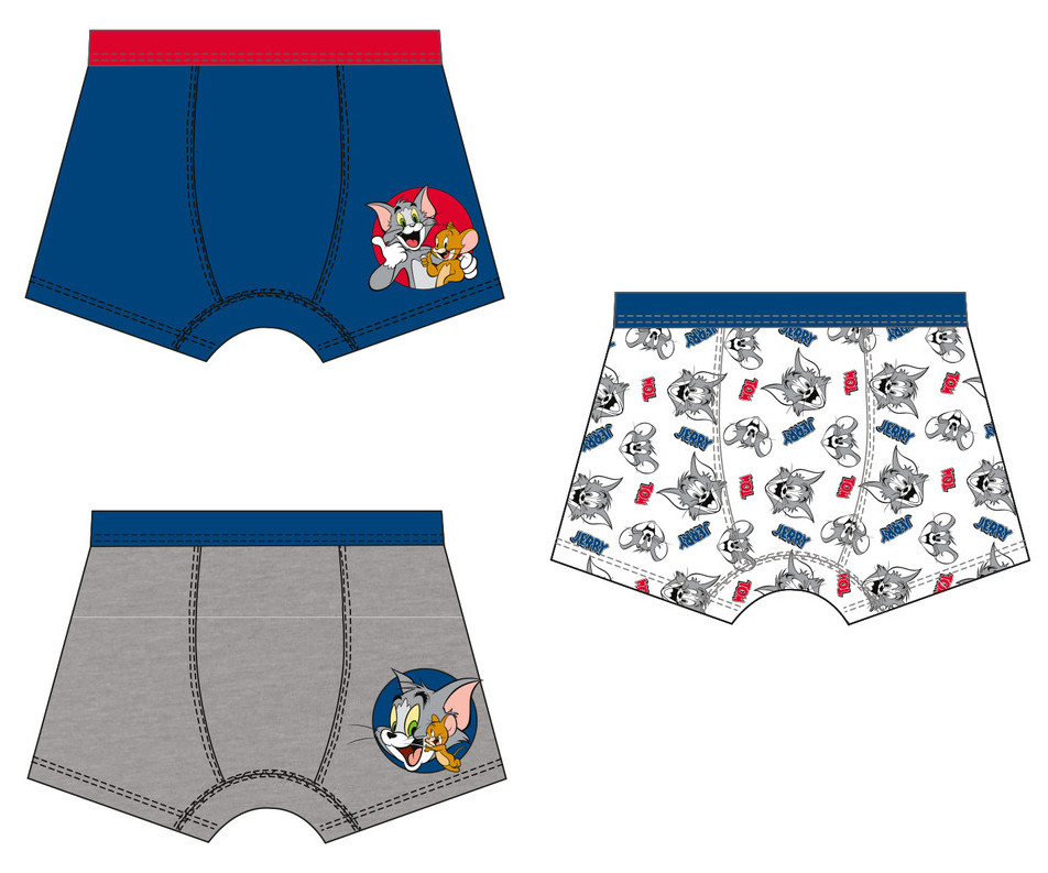 Tom und Jerry Kinder Boxershorts 3 Stück/Packung 122/128 cm