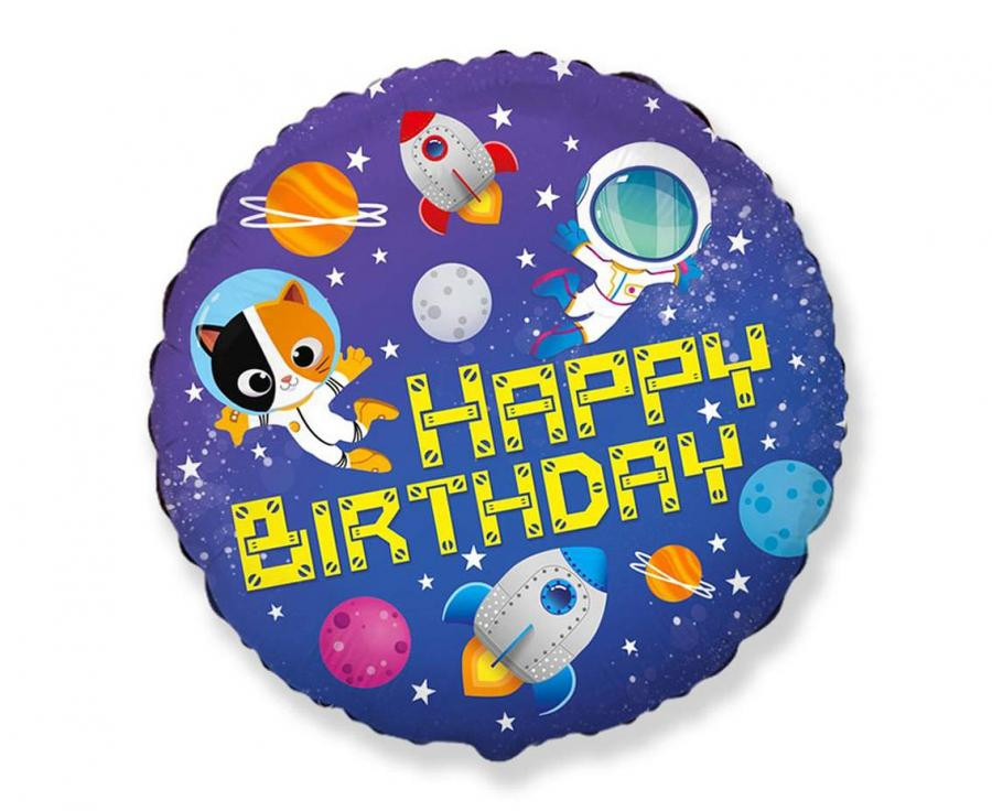 Geburtstag Happy Birthday Space, Folienballon 46 cm (WP)