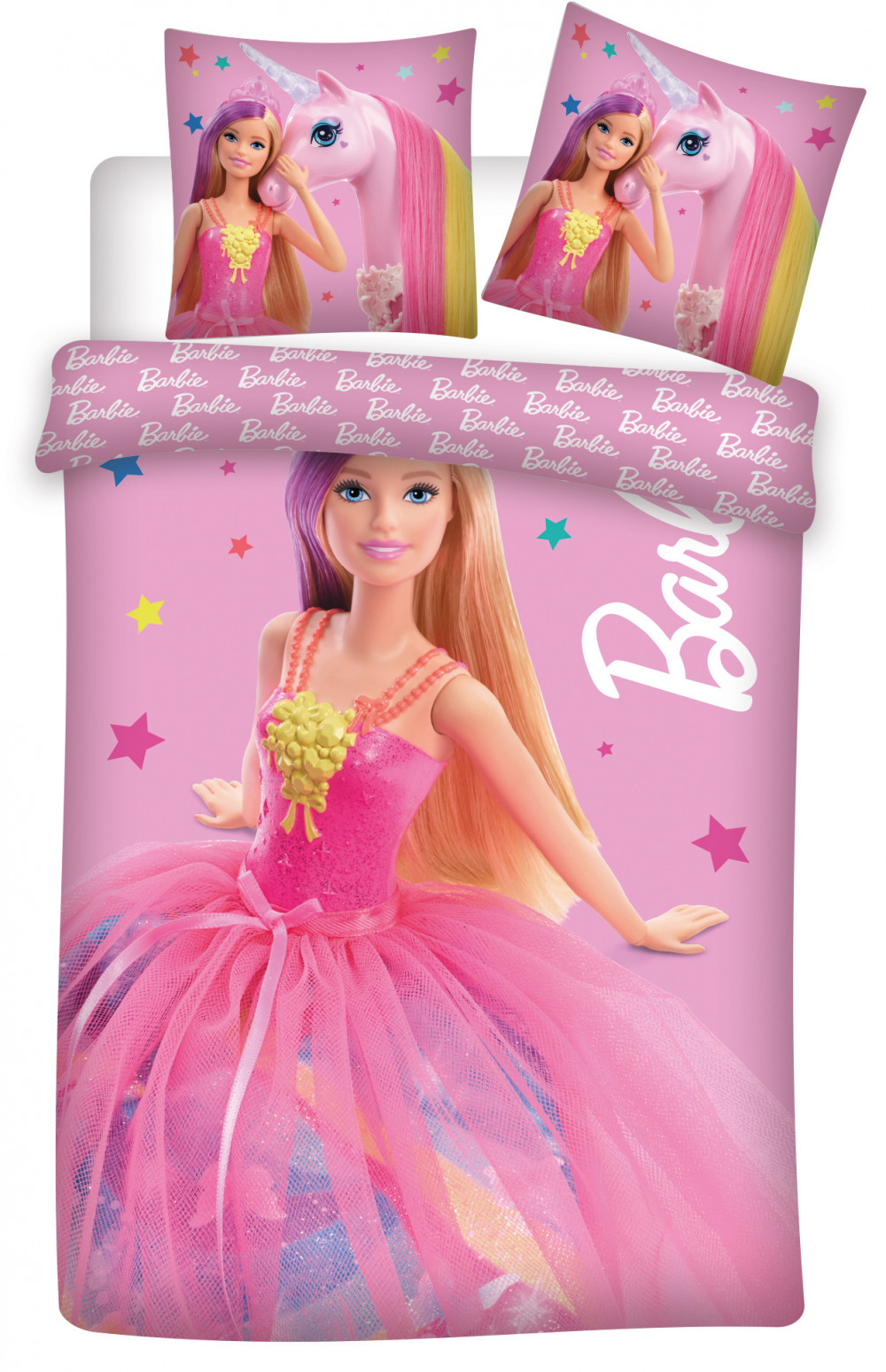 Barbie Unicorn Kinderbettwäsche 100×135 cm, 40×60 cm