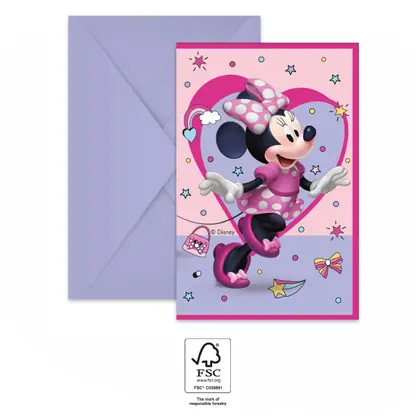 Disney Minnie  Junior Party-Einladung 6 Stk FSC