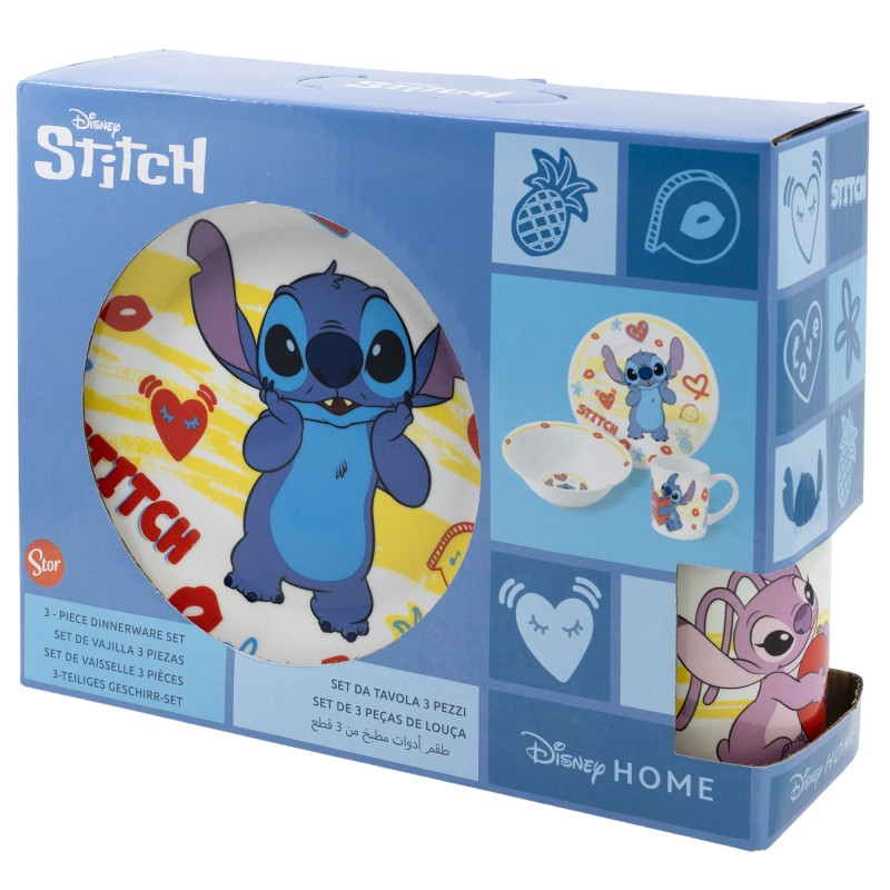 Disney Lilo und Stitch Heart Porzellan-Essgeschirr im Geschenkkarton