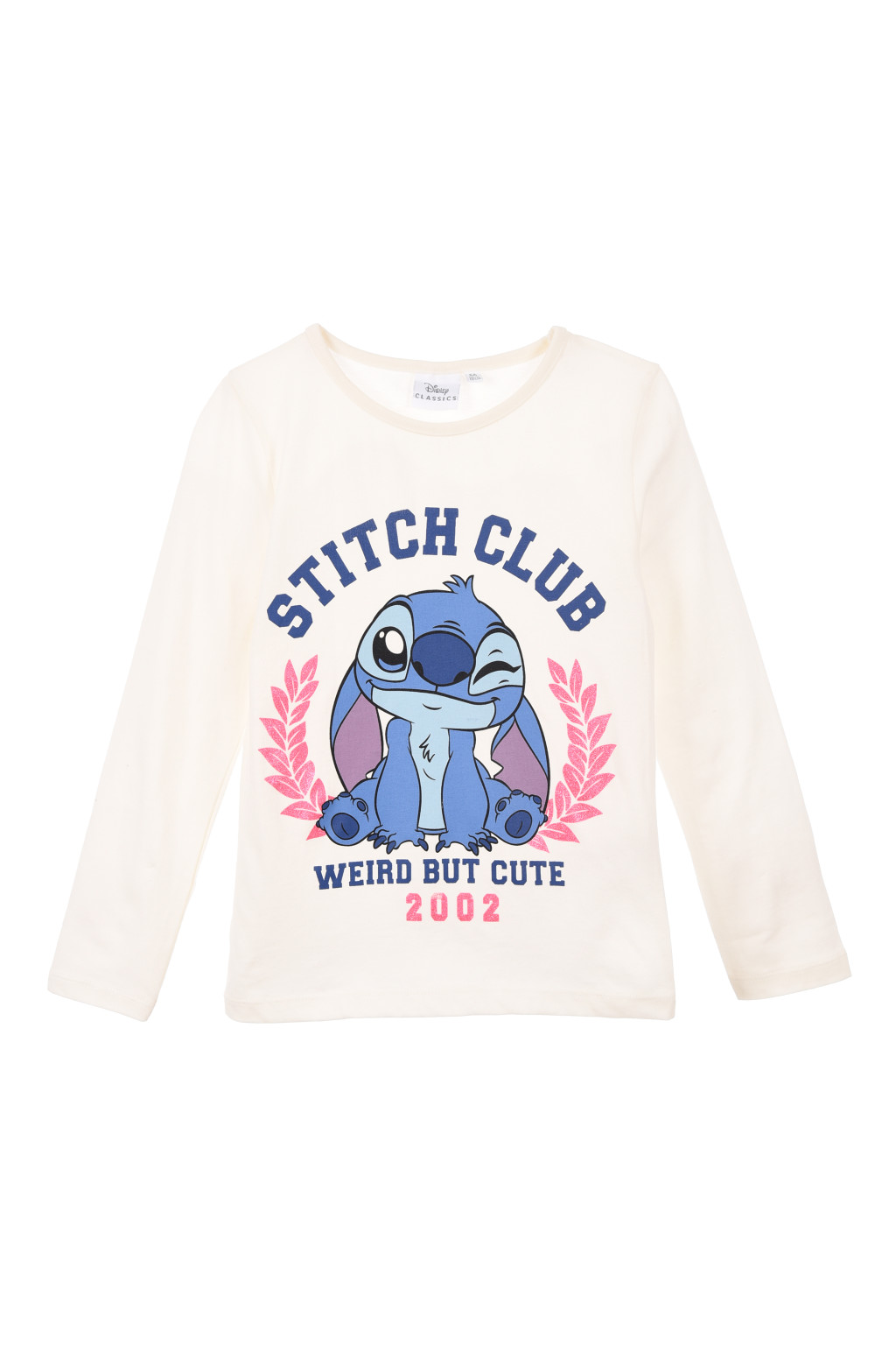 Disney Lilo und Stitch Weird White Kinder Langarm-Shirt, Top 3 - 8 Jahre / 98 - 128 cm