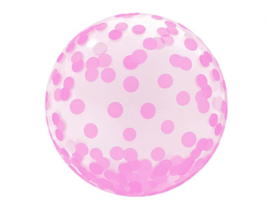 Baby Pink Dots Aqua Kugel Folienballon 46 cm