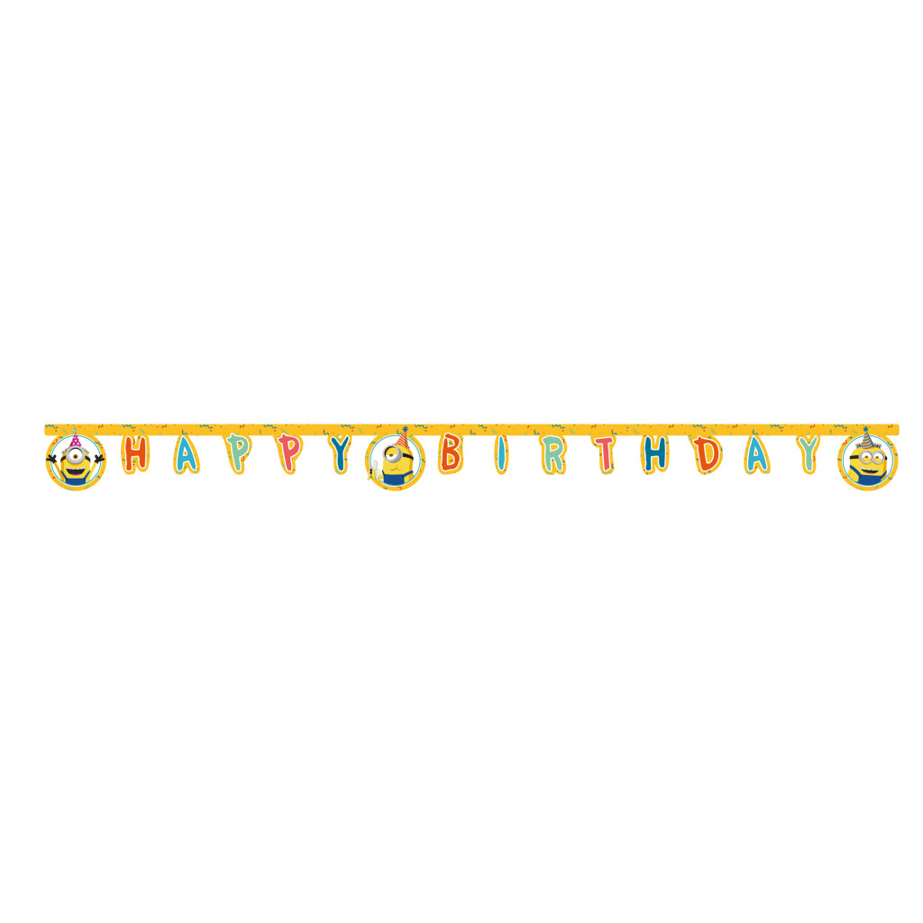 Minions The Rise of Gru Happy Birthday Schild FSC 2 m