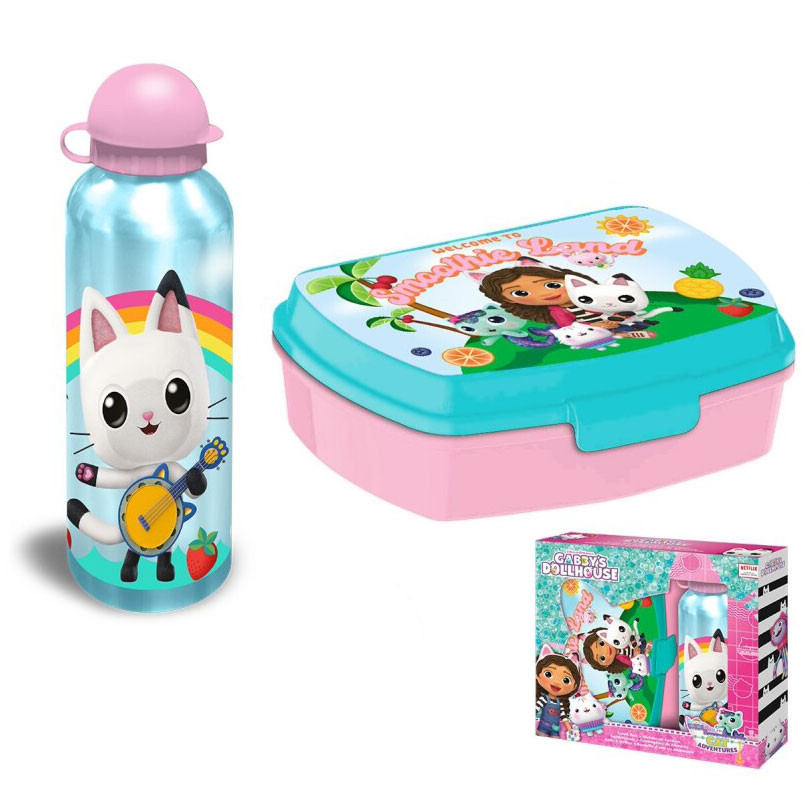 Gabby's Dollhouse Smoothie Land Sandwichbox + Aluminiumflasche Set