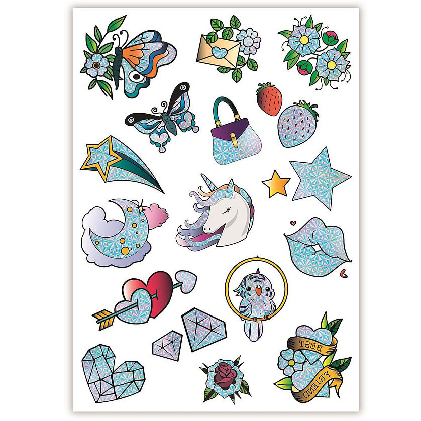 Crazy Chic Sparkly Glitzer-Tattoo Clementoni