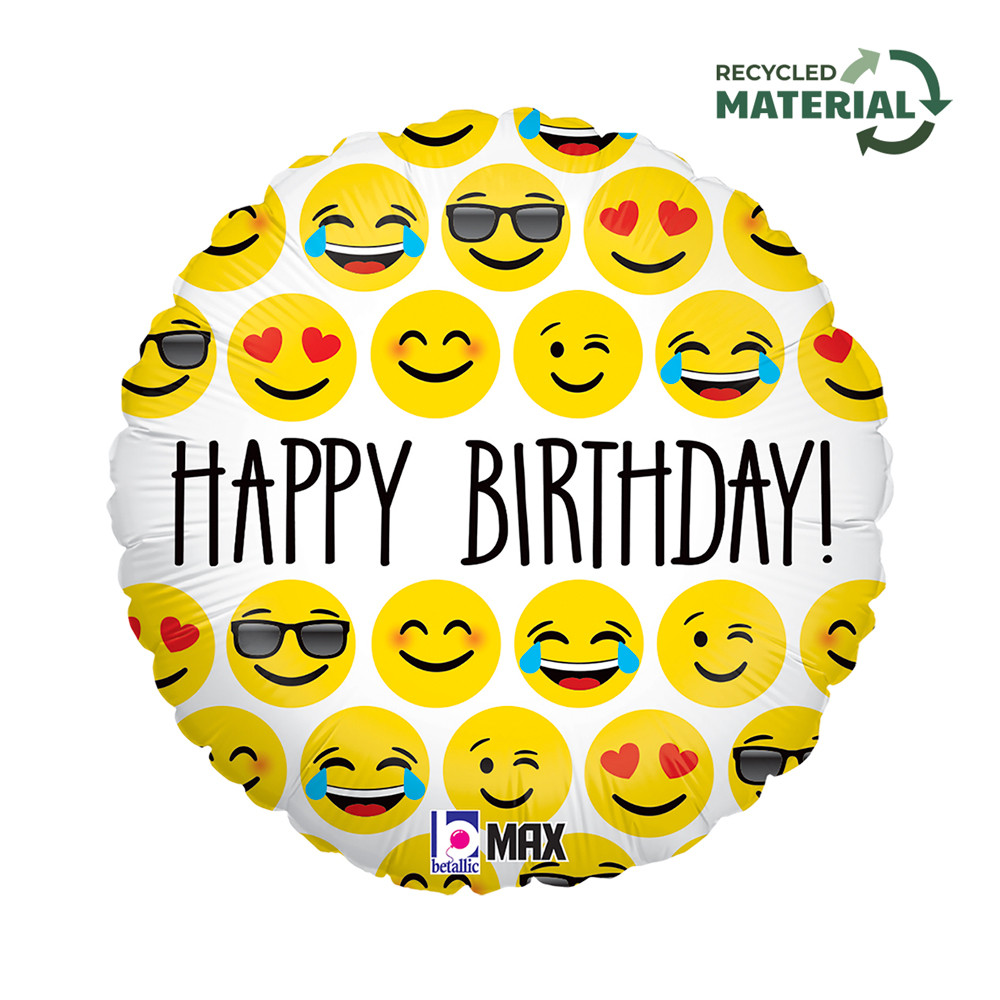 Geburtstag Emoji Happy Birthday Folienballon 46 cm