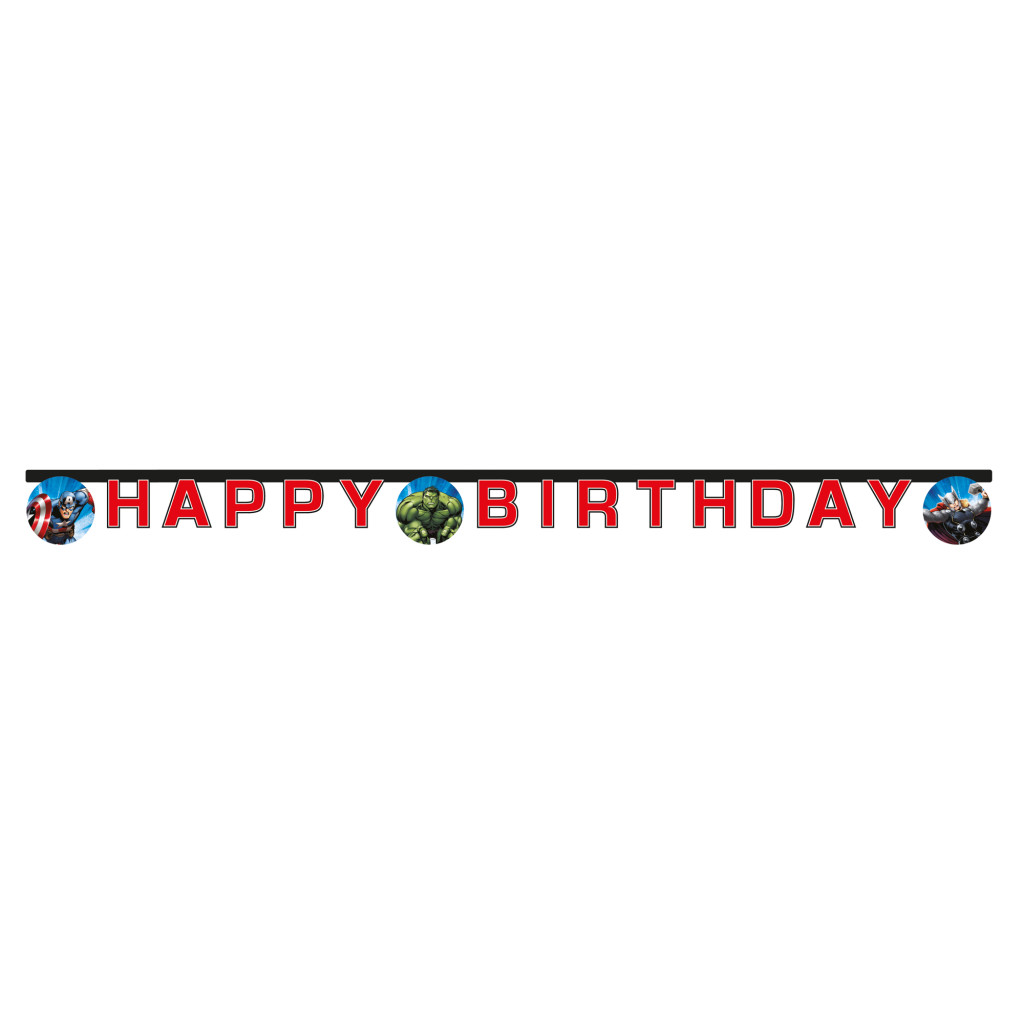 Avengers Evergreen Happy Birthday Schild FSC 2 m