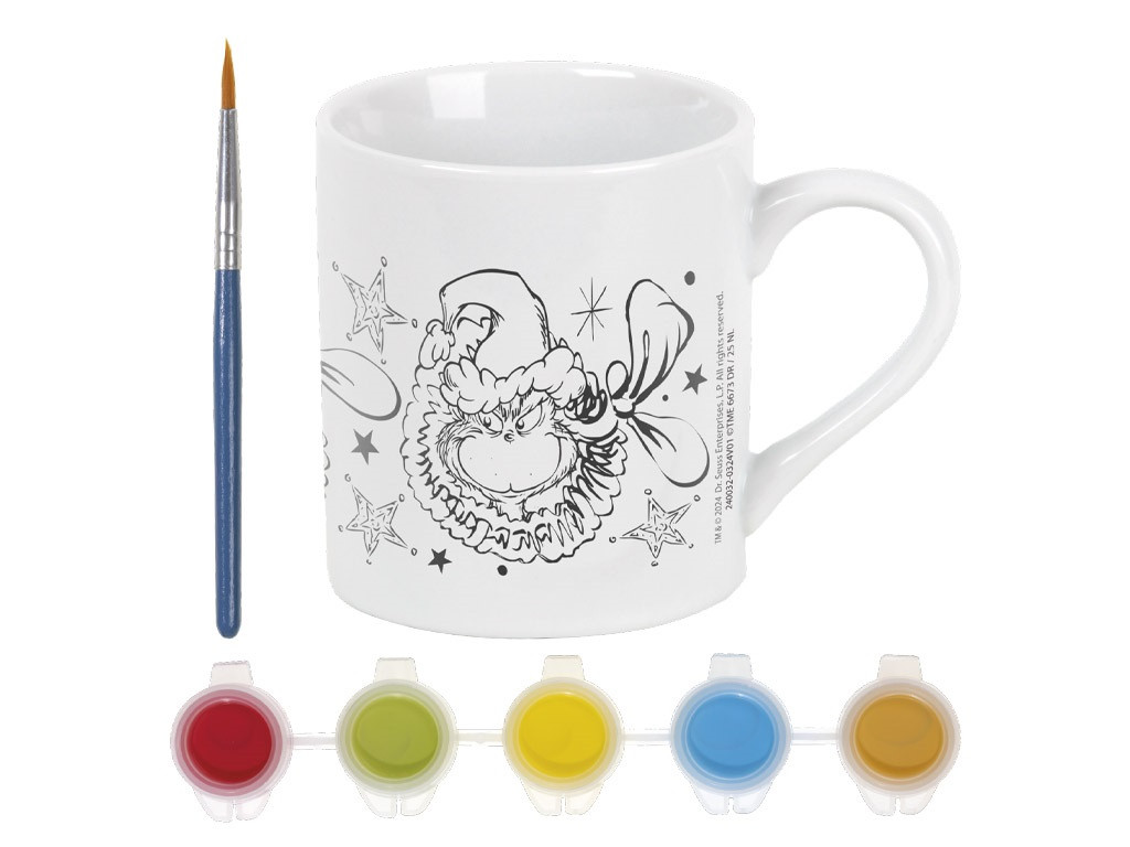 Der Grinch Dr Seuss bemalbare Porzellantasse 235 ml in Geschenkbox
