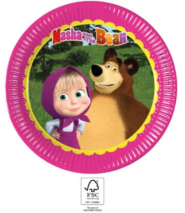 Mascha und der Bär Forest Papierteller 8 Stk 23 cm FSC