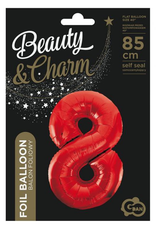 Nummer Red Rote Nummer 8 Folienballon 85 cm