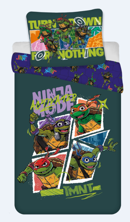 Teenage Mutant Ninja Turtles Activated Kinder, Kindergarten Bettwäschebezug 100×135cm, 40×60 cm