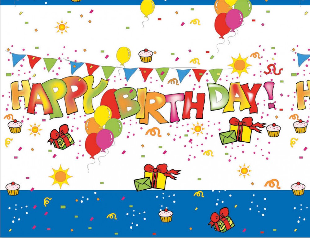 Geburtstag Kokliko Happy Birthday Kunststoff Tischdecke 120x180 cm