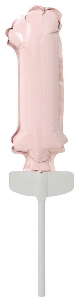 Nummer Pastellrosa, Zahl 1 Folienballon für Kuchen 13 cm
