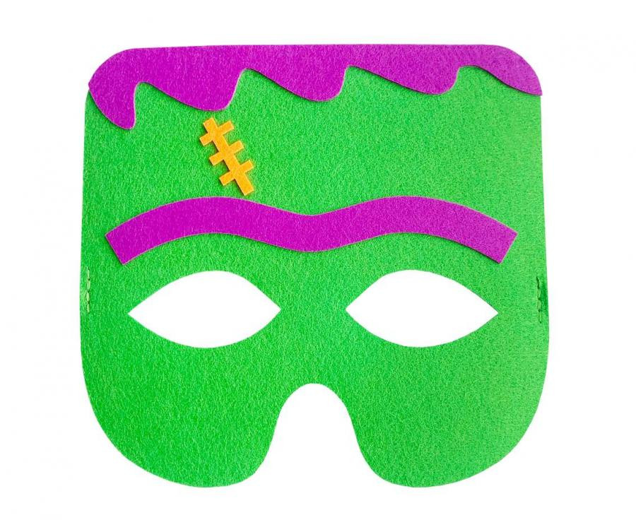 Halloween Green Monster Filzmaske 18 cm