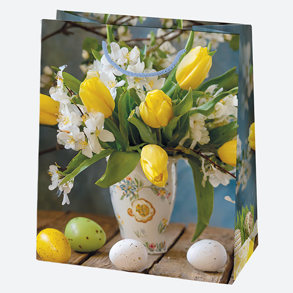 Ostern Vase Papier-Geschenktasche, Geschenkbeutel 19x23x10,5 cm