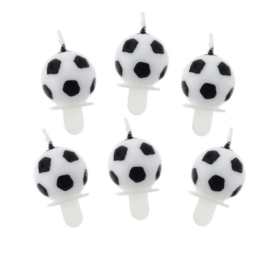 Fußball Soccer Ball, Tortekerzenset 6-teilig