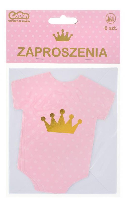 Baby Little Girl 6er Set Pink Einladungskarten