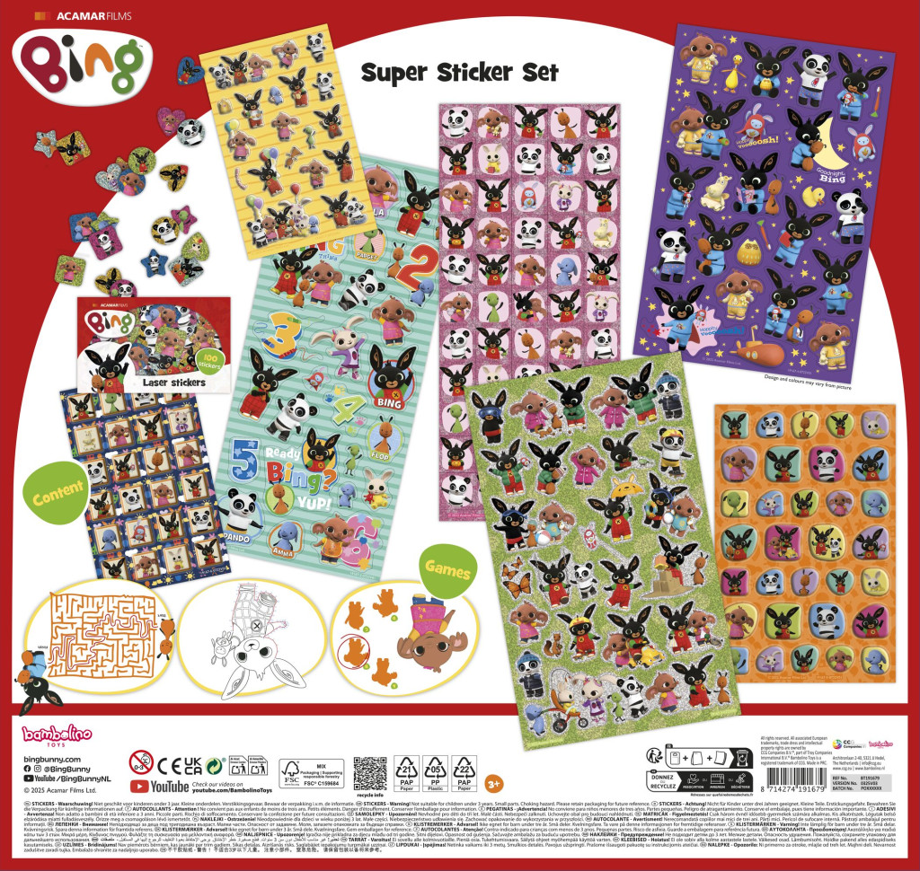 Bing Fun Super Aufkleberset mit Spiel