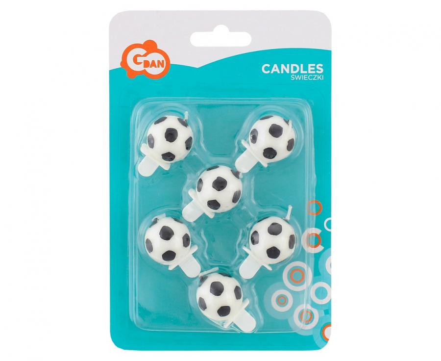 Fußball Soccer Ball, Tortekerzenset 6-teilig