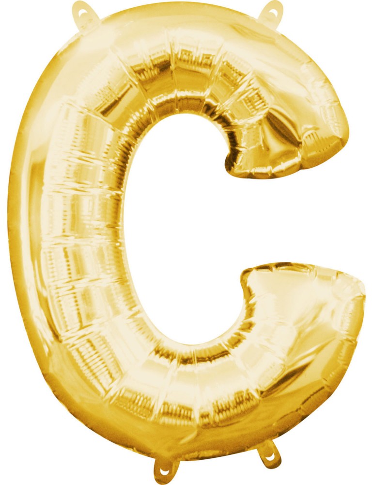 Buchstabe Gold, Gold Mini-C-Buchstaben-Folienballon 33 cm