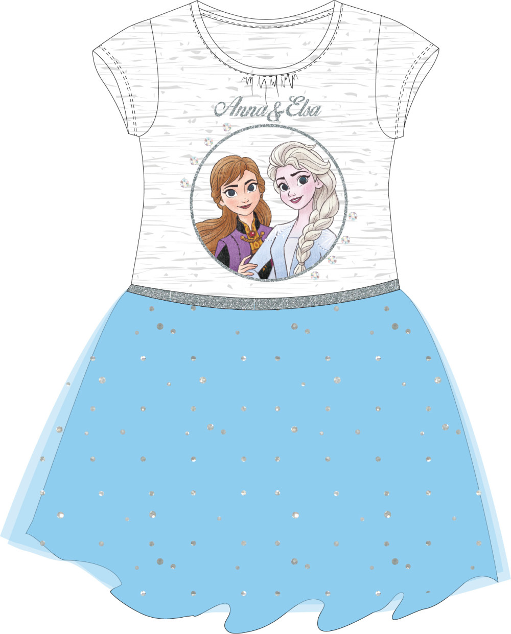 Disney Eiskönigin Anna & Elsa Kinder Sommerkleid 104-134 cm