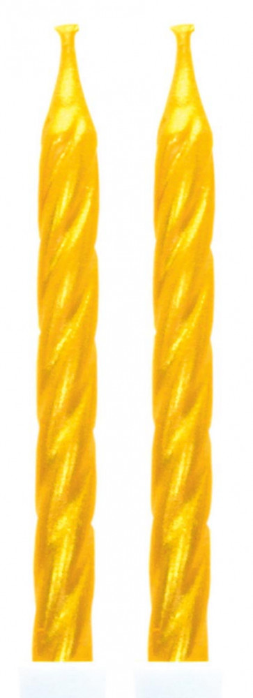 Farbe Gold, goldene Tortenkerze, Kerzenset 10 Stück