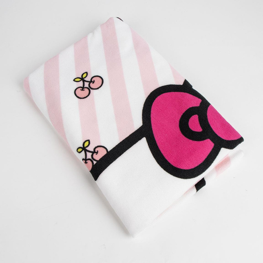 Hello Kitty Cherry Badetuch, Strandtuch 70x140cm (Schnelltrocknend)