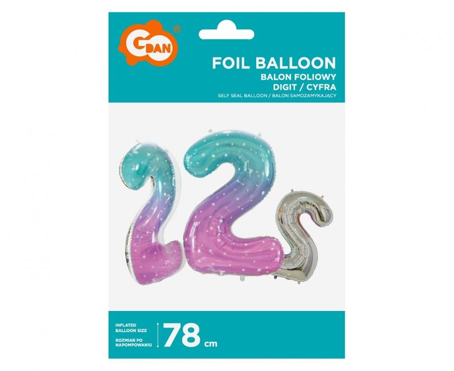 Nummer Space Weltraum Nummer 2 Folienballon 78 cm