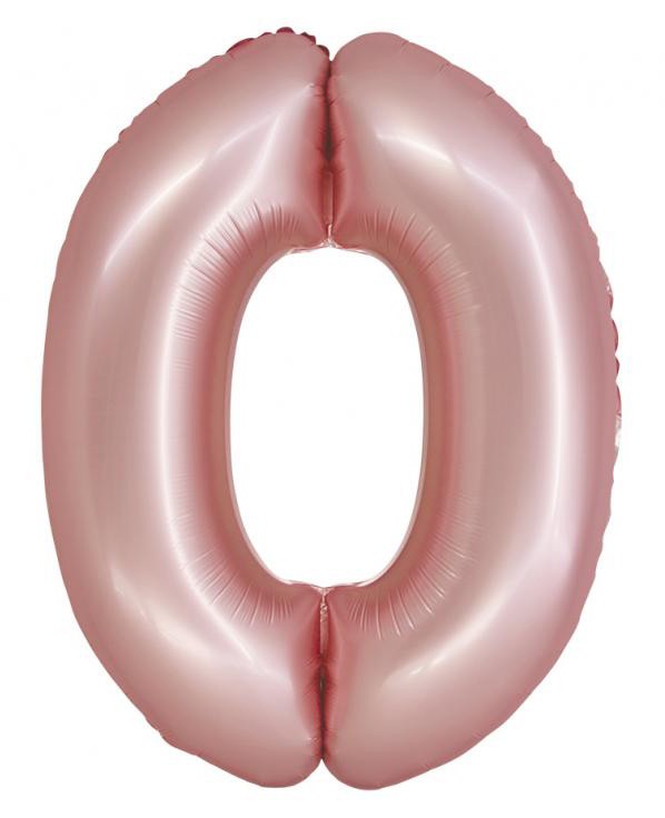 Nummer Light Pink Mat Rosa Zahl 0 Folienballon 76 cm