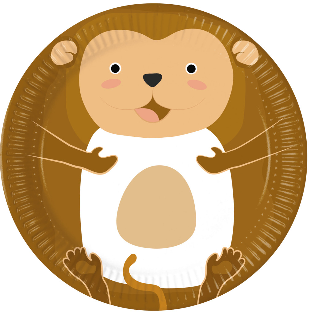 Tiere Zoo Pappteller 8 Stk 23 cm FSC