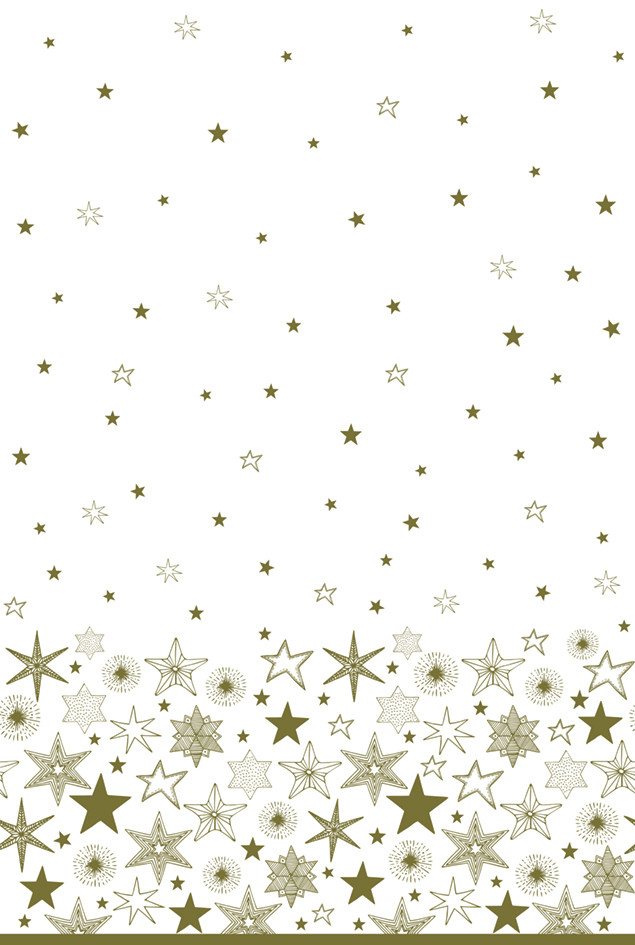 Weihnachten Gold Stars Papier-Tischdecke 120x180 cm