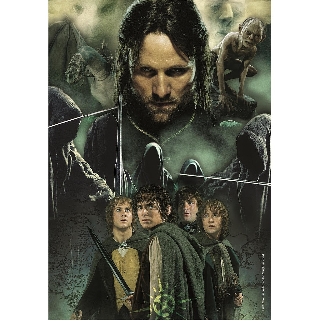 Herr der Ringe Aragorn & Hobbits 1000-teiliges Compact Puzzle Clementoni