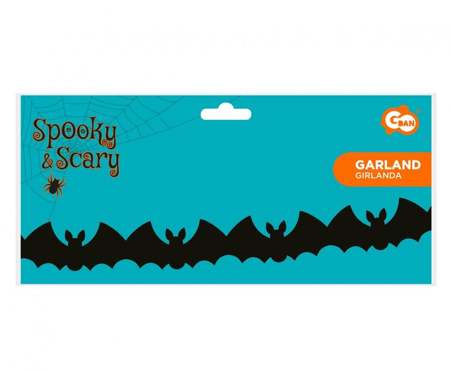 Halloween Bat Black Papier Girlande 300 cm