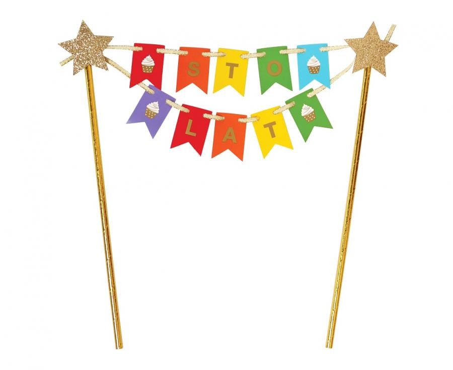 Geburtstag Sto Lat Rainbow Tortendekoration