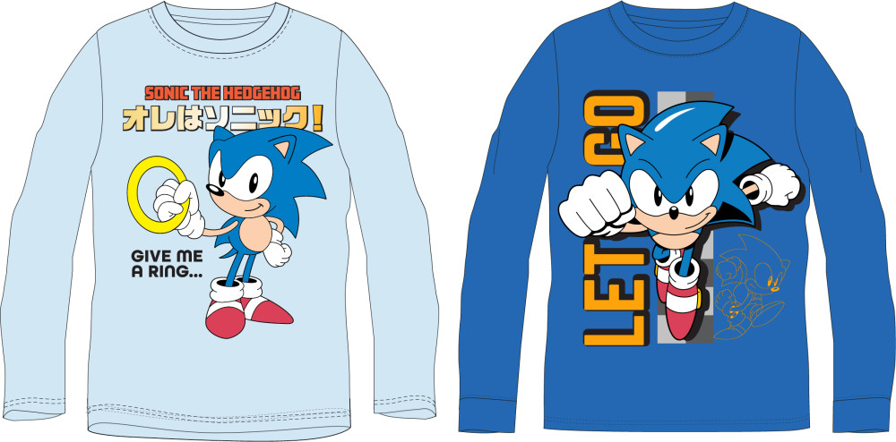 Sonic the Hedgehog Ring Sonic the Hedgehog Kinder Langarm T-Shirt, Oberteil 104-152 cm