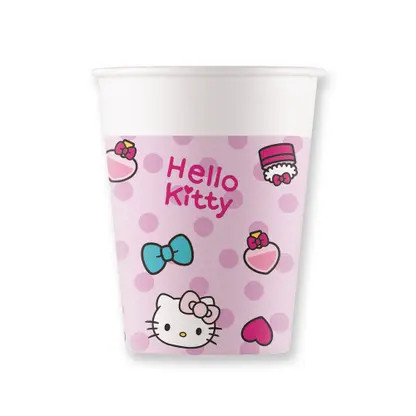 Hello Kitty Fashion Papierbecher 8 Stk 200 ml Hello Kitty Fashion Papierbecher 8 Stk 200 ml