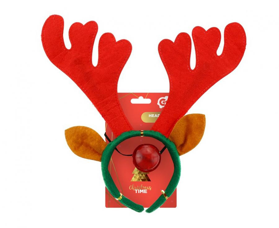 Weihnachten Red Geweih-Stirnband mit Nase