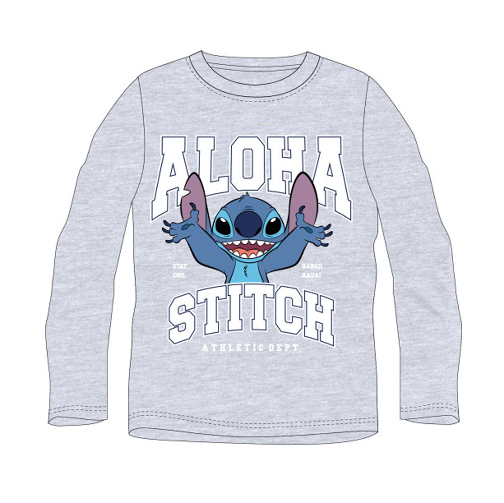 Disney Lilo und Stitch Athletic Grey Kinder Langarmshirt, Oberteil 4 Jahre / 104 cm